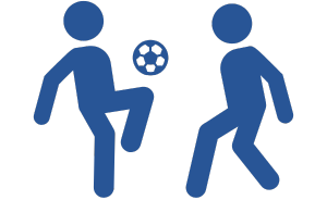 Fußball spielende Personen als Icondarstellung