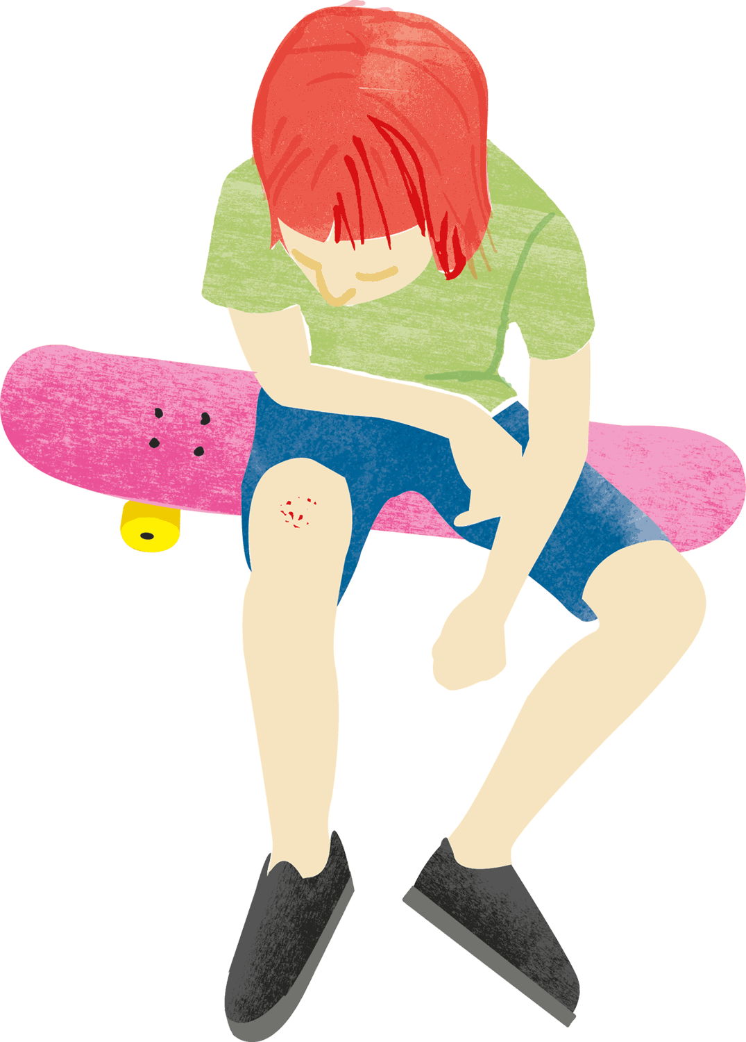 Illustration Kind Verletzung Skateboard