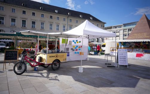 Das Kochrad Karlsruhe auf dem Karlsruher Marktplatz