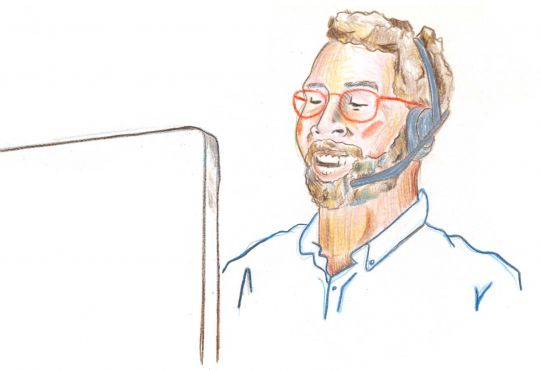 Illustration eines Mannes mit Headset
