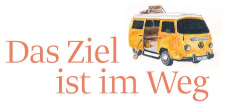 VW-Bus Ilustration: Das Ziel ist im Weg