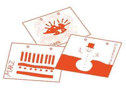 Illustration von gemalten Kalenderblättern