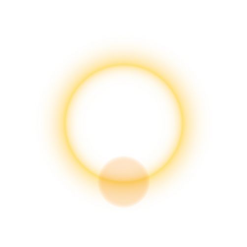 Sonnenillustration gelber Kreis und Punkt