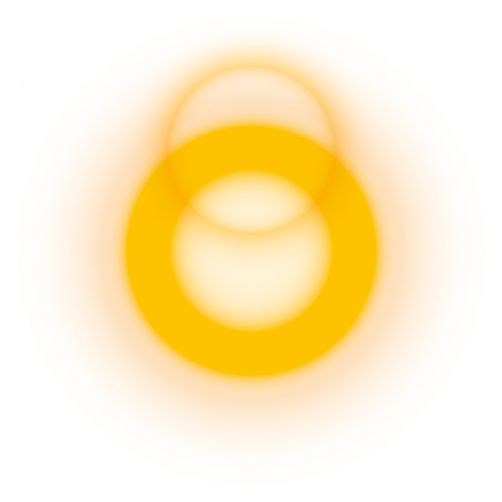 Sonnenillustration mit dickem gelben Kreis