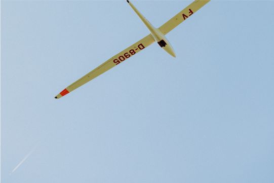 Landeanflug am Segelfluggelände in Rheinstetten.