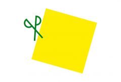Grafik eines Stückes Stoff und einer Schere