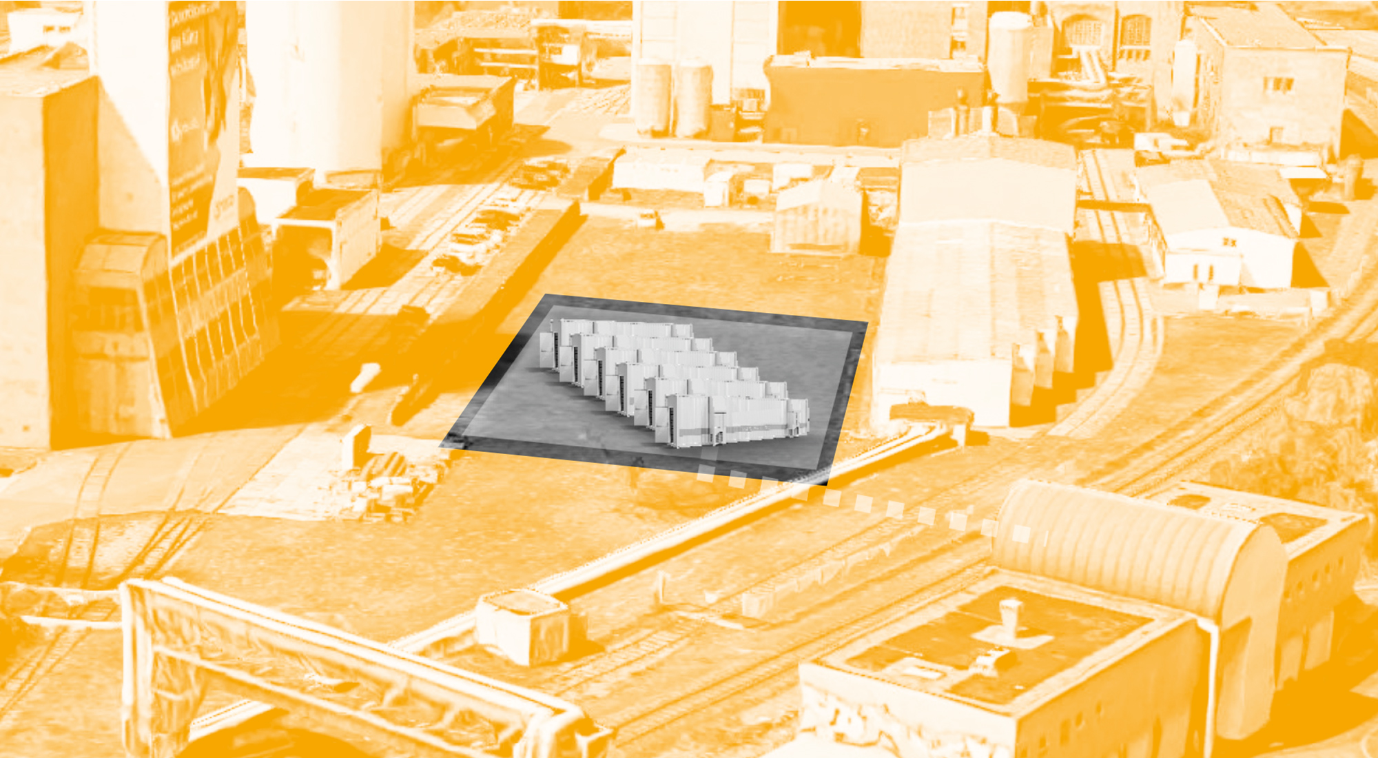 orange Eingefärbte Karte des Heizkraftwerk West