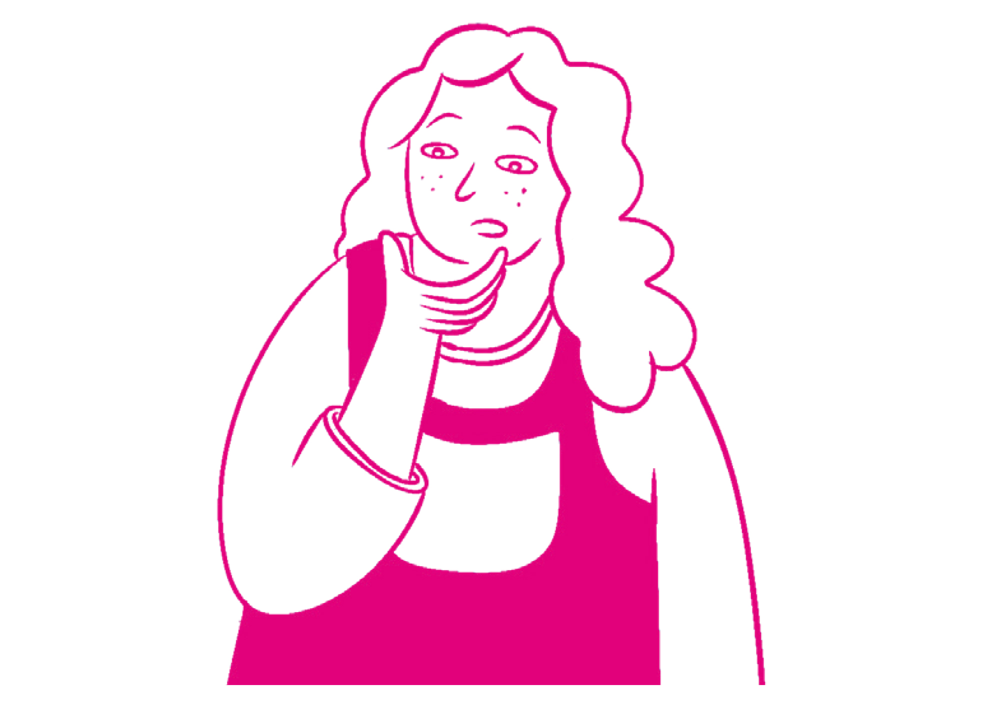 Outline einer Person die Nachdenkt