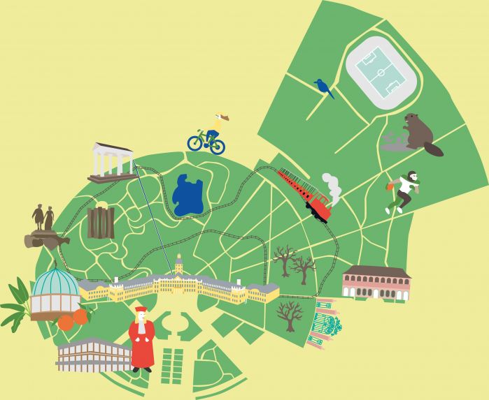 Illustration des Karlsruher Schlossgartens