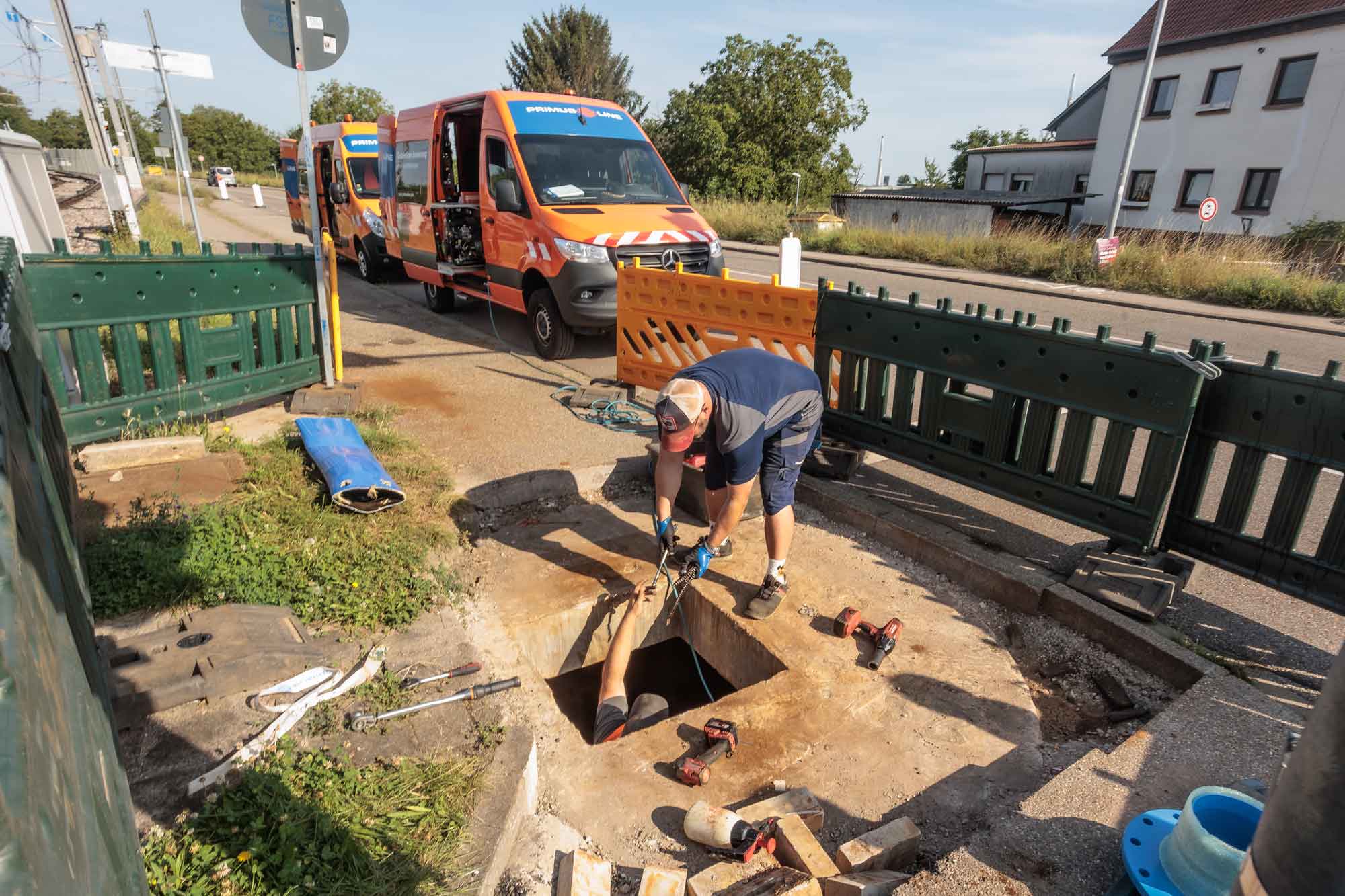 Baustelle Mitarbeiter Stadtwerke Karlsruhe