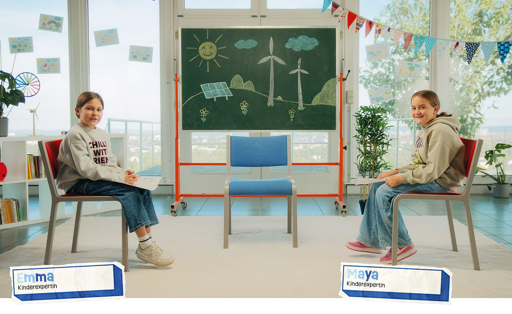 Kinder-Interviewerinnen Emma und Maya für die Stadtwerke Karlsruhe