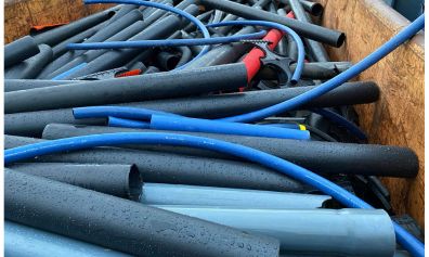 Aussortierte Kabel der Stadtwerke Karlsruhe fürs Recycling