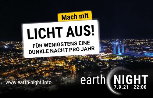 „Licht aus! Für wenigstens eine dunkle Nacht im Jahr.“ Mit diesem Appell findet am 7. September ab 22 Uhr die Earth Night statt. Bildquelle: www.earth-night.info