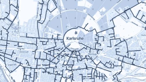 Online-Netzplan Fernwärmeausbau Karlsruhe