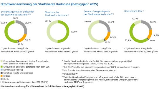 Stromkennzeichnung der Stadtwerke Karlsruhe