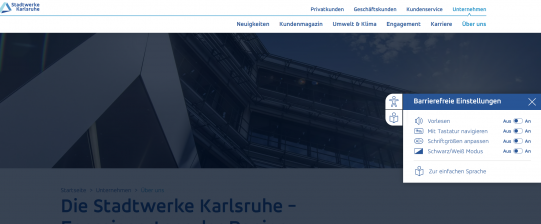 Die Toolbar lässt sich durch Klick auf das Menschen-Symbol am rechten Bildschirmrand aufklappen.