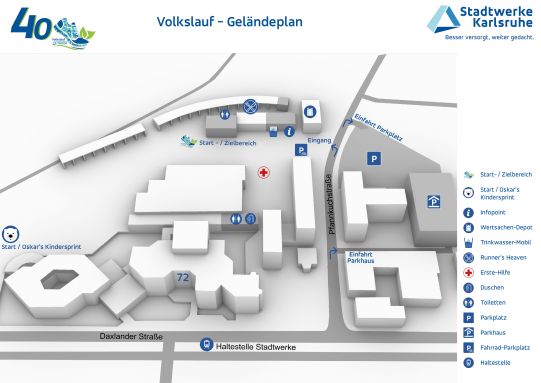 Stadtwerke Karlsruhe Volkslauf Geländeplan