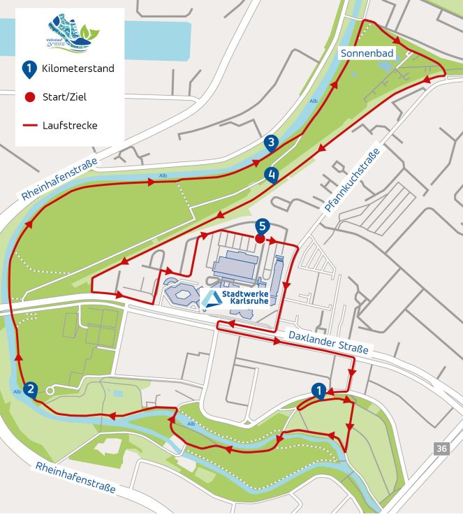 Laufstrecke Volkslauf 5 km